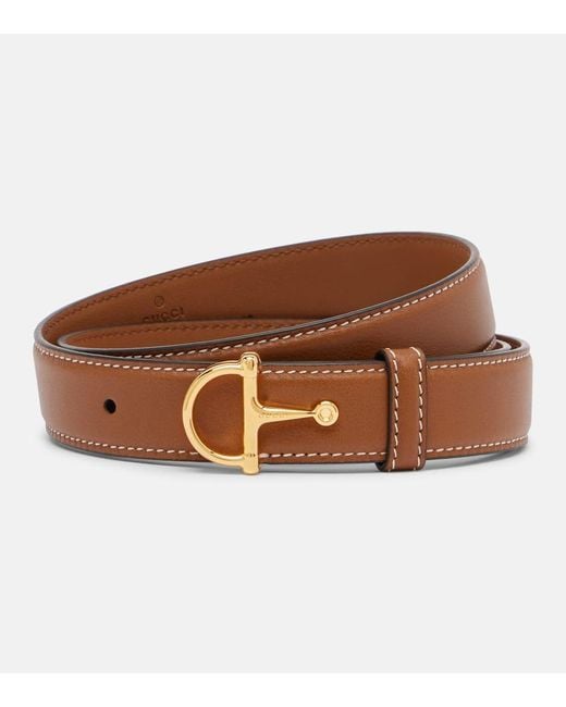 Ceinture Horsebit En Cuir Gucci en coloris Brown