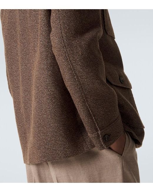Loro Piana Green Andover Linen And Cashmere-Blend Jacket for men