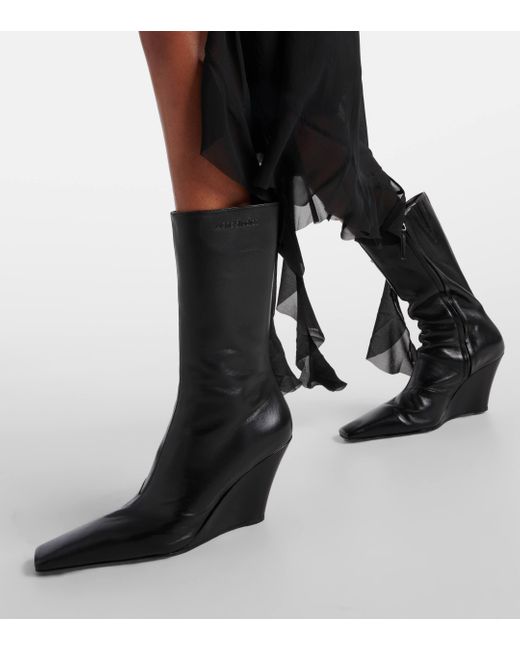 Acne Black Brancesca 80 Leather Ankle Boots