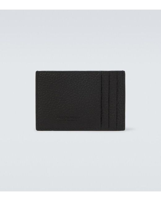Bottega Veneta Black Intrecciato Leather Card Holder for men