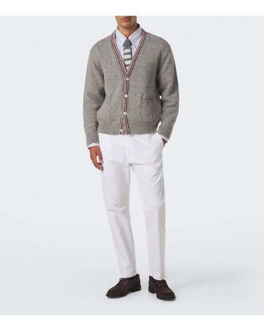 Thom Browne Gray Hector Intarsia Wool And Mohair Cardigan for men