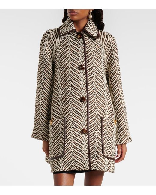 Valentino Brown Vgold Wool And Cashmere Coat