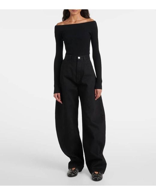 Alaïa Black Vienne Mary-Jane-Ballerinas Aus Leder Mit Ösen Und Perforationen