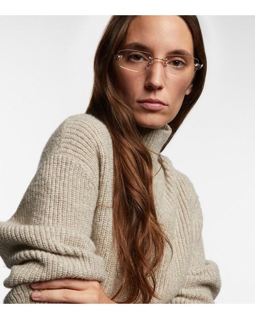 Cartier Natural Panthere De Cartier Rectangular Glasses
