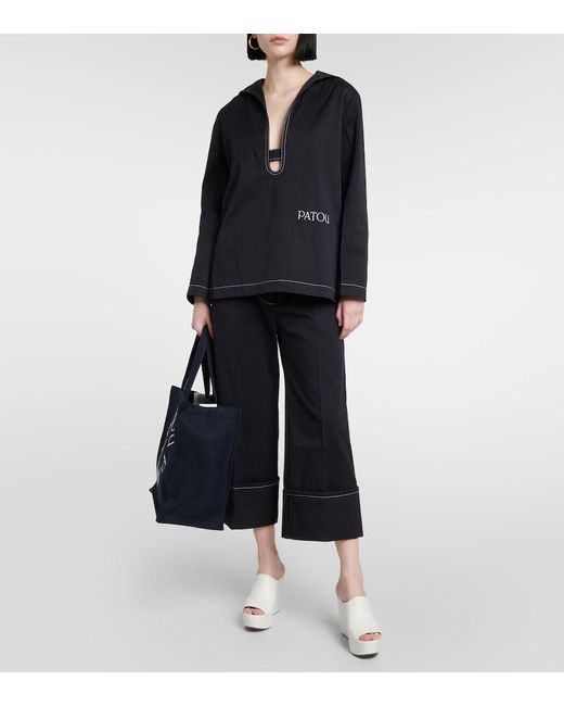 Patou Black Logo Cotton Top