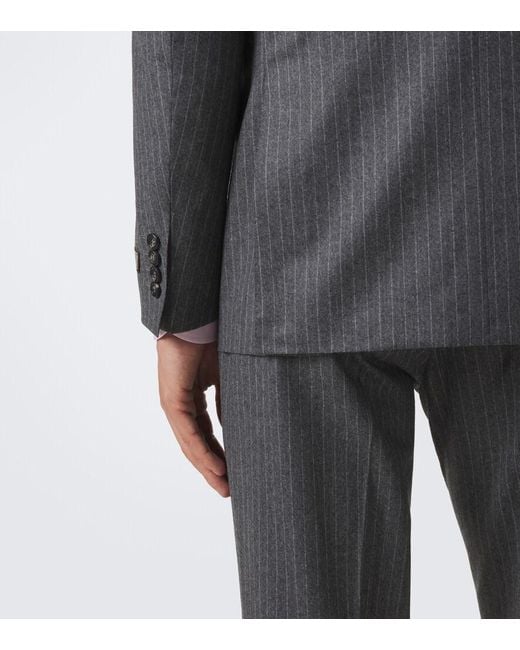 Canali Gray Chalk Stripe Wool Suit for men