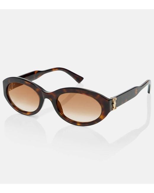 Occhiali Da Sole Ovali Signature C di Cartier in Brown