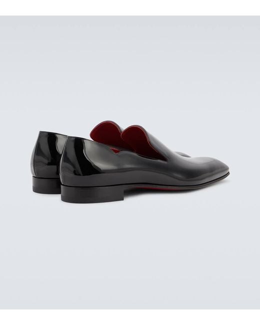 Christian Louboutin Black Dandy Chick Patent-Leather Loafers for men