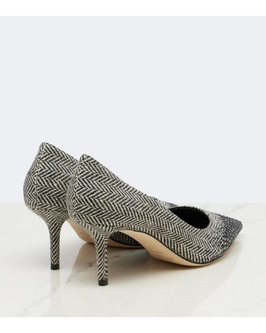 Jimmy Choo Black Love Embellished Herringbone Pumps