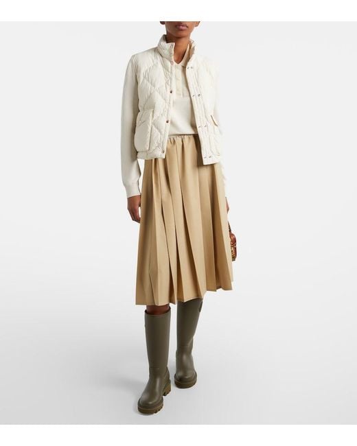 Moncler Natural Down-Paneled Cardigan