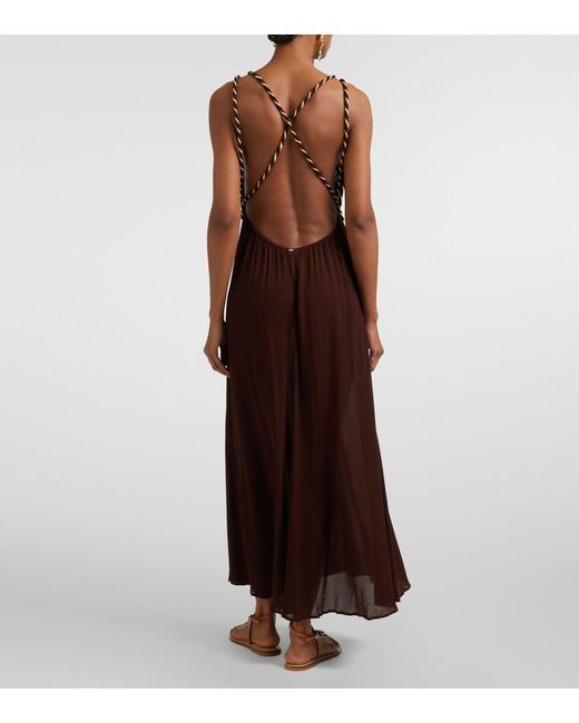 Poupette Purple Collette Open-Back Maxi Dress