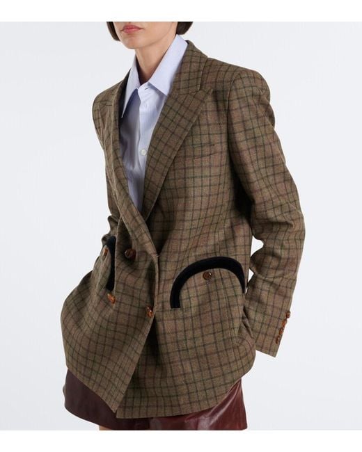 Blazé Milano Green Everyday Checked Wool And Cashmere Blazer