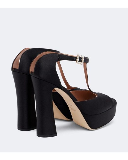 Malone Souliers Black Nomi Embellished Satin Platform Sandals