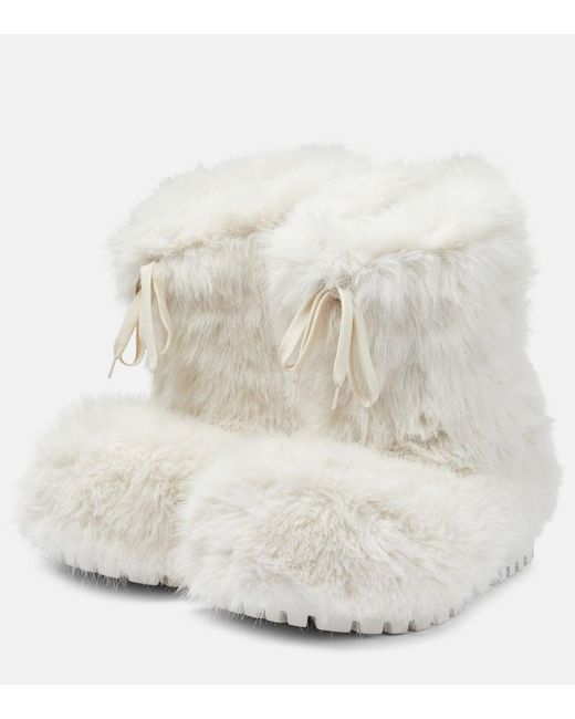 Balenciaga White Schneestiefel Alaska aus Faux Fur