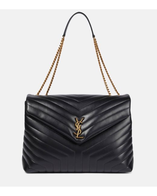 Saint Laurent Black Loulou Large Leather Shoulder Bag