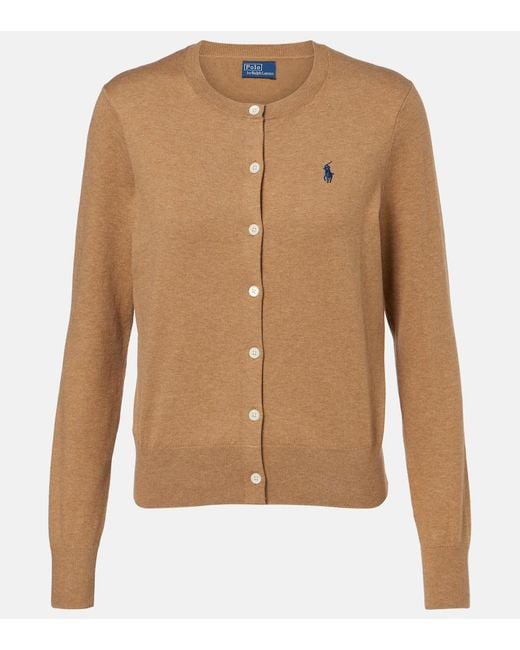 Polo Ralph Lauren Brown Cotton-Blend Cardigan