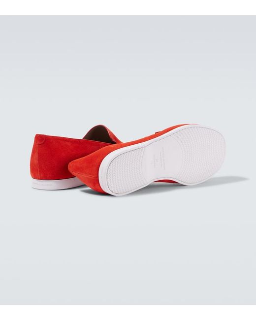 Mocassins Monaco En Daim Manolo Blahnik pour homme en coloris Red