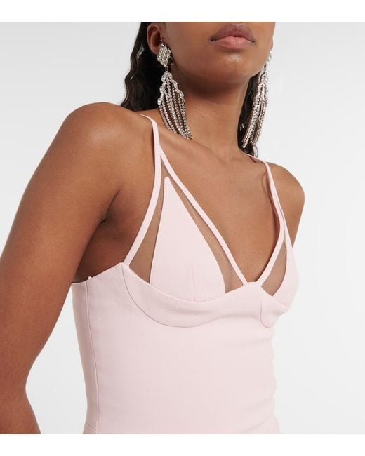 Vestido largo con abertura lateral David Koma de color Pink