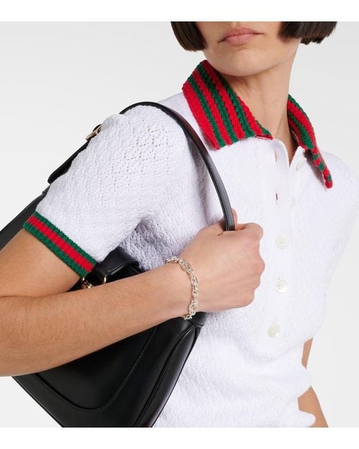 Gucci White Interlocking G Sterling Bracelet