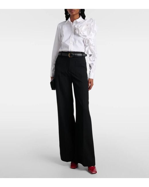 Camisa Rosette De Algodon Carolina Herrera de color White