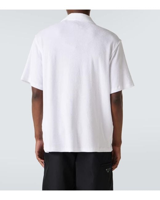 Camicia Bowling di Prada in White da Uomo