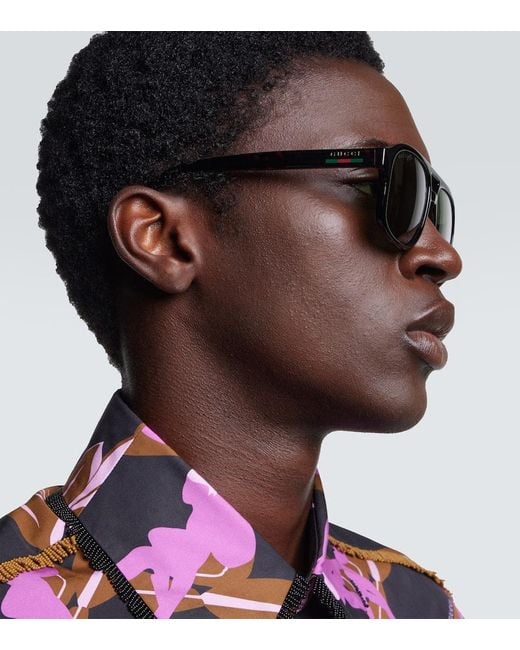 Occhiali Da Sole Aviator Web Stripe di Gucci in Brown da Uomo