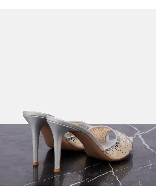 Gianvito Rossi Natural Rania 85 Embellished Mules