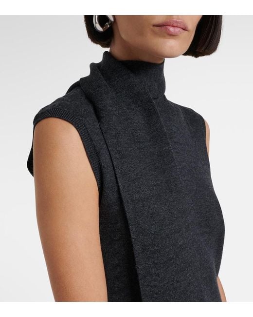 Totême Black Sash Wool-Blend Sweater