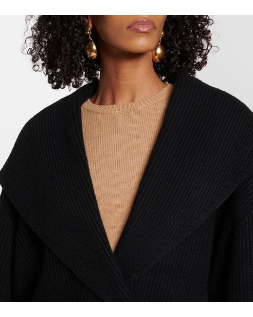 Totême Black Wool-Blend Cardigan