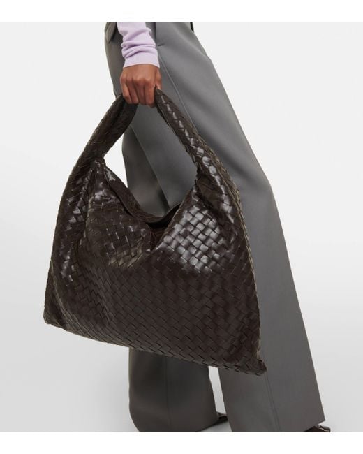 Bottega Veneta Black Hop Large Leather Tote Bag
