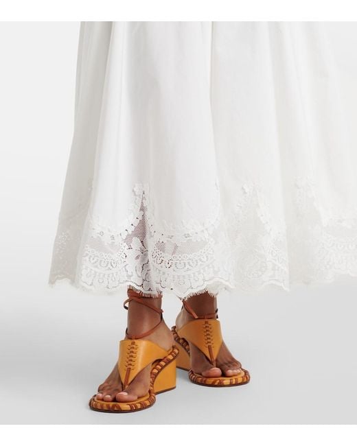 Zimmermann White Alchemy Lace-Trimmed Cotton Poplin Maxi Dress