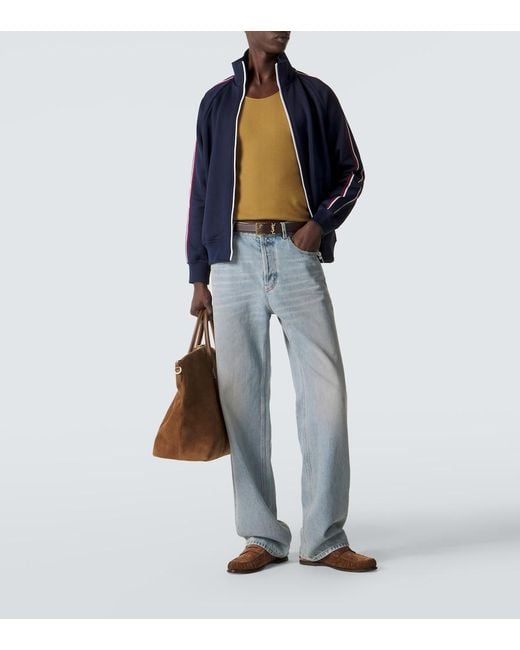 Saint Laurent Blue Cotton-Blend Track Jacket for men