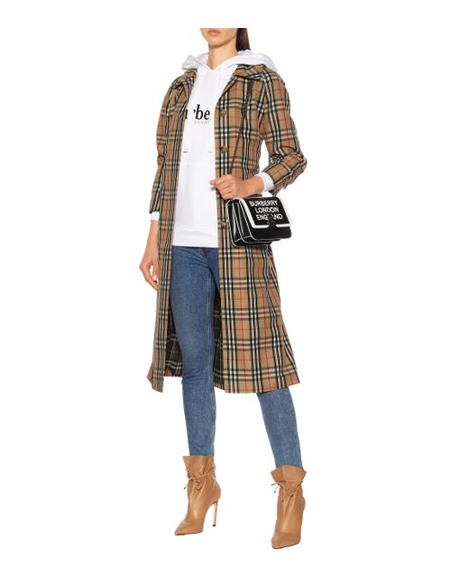 burberry check trench