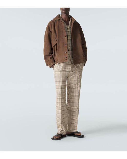 Auralee Brown Suede Blouson Jacket for men