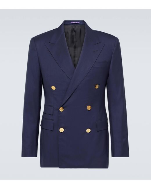 Blazer Gregory en laine Ralph Lauren Purple Label pour homme en coloris Blue
