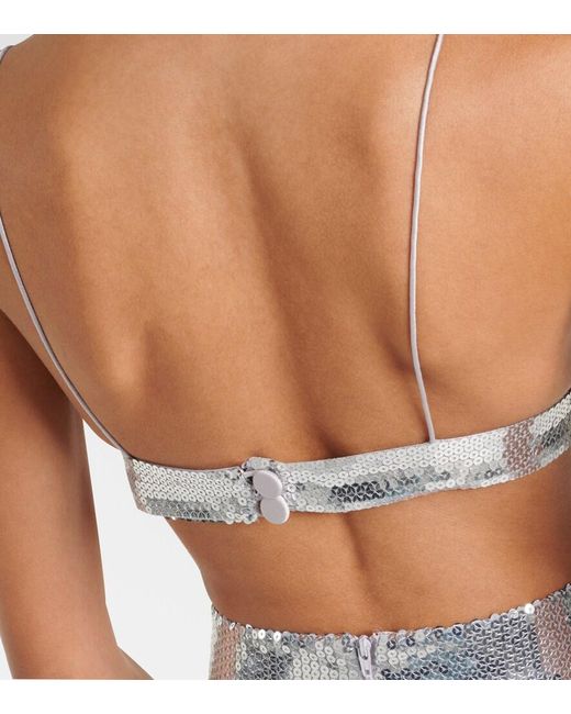 Alex Perry Metallic Sequined Bralette