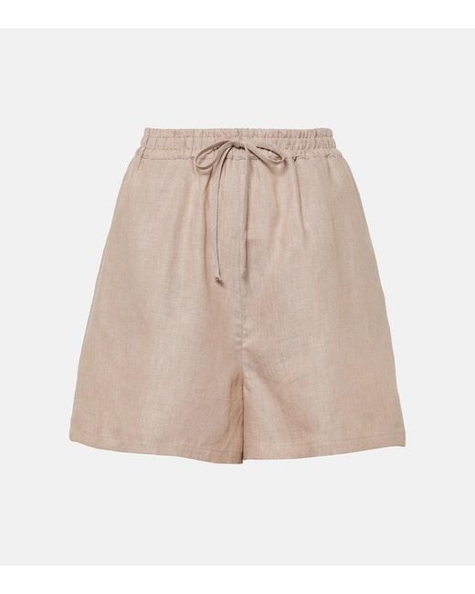 Loro Piana Natural Perth Linen Shorts