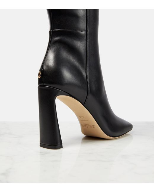 Jimmy Choo Kinsey 95 Leather Knee-high Boots in Black | Lyst