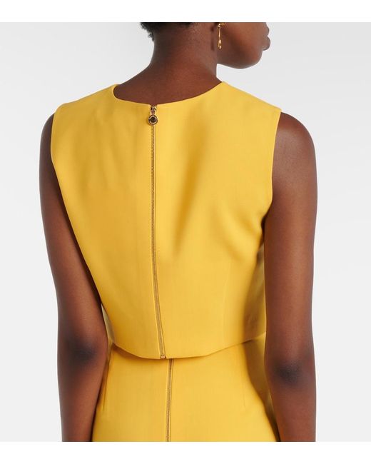 Carolina Herrera Yellow Wool-Blend Crop Top