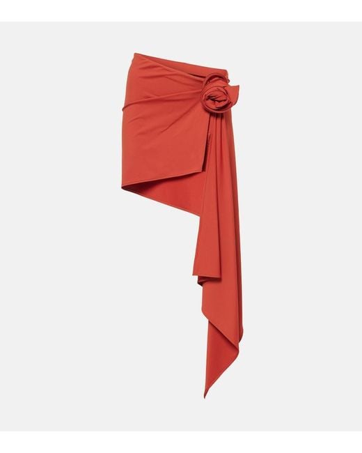 Magda Butrym Red Asymmetrical Beach Cover-Up