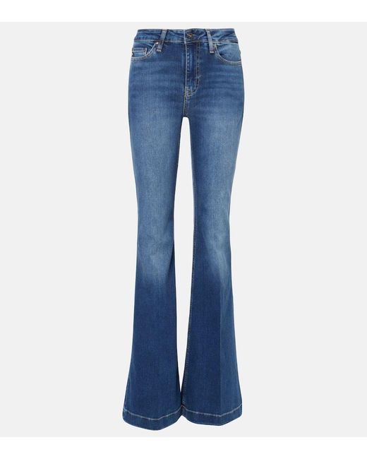 AG Jeans Blue High-Rise Flared Jeans Tropea