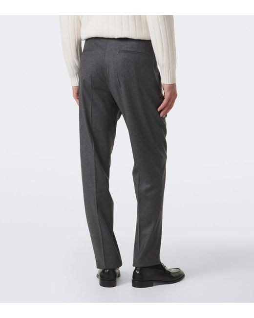 Lardini Gray Wool And Cashmere Slim Pants for men