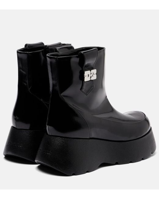 Ganni Black Kat Platform Ankle Boots