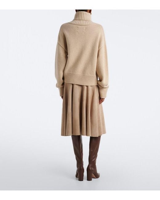 Stouls Natural Sabrina Suede Midi Skirt
