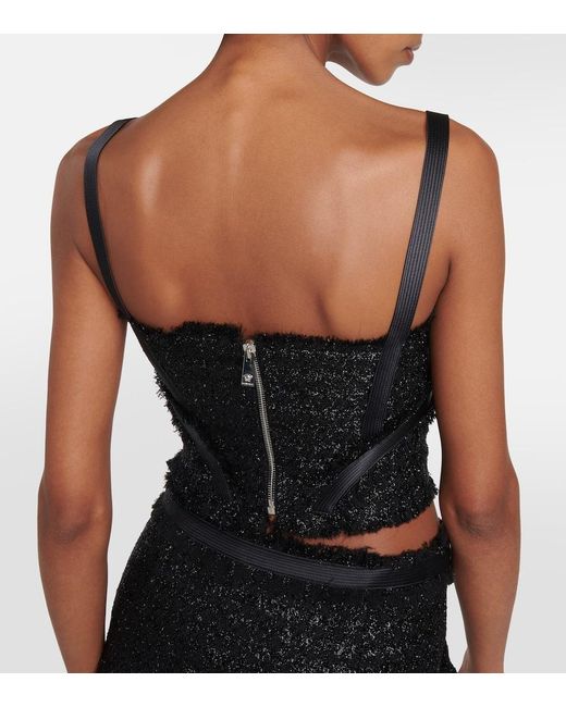 Versace Black Vichy Tweed Top