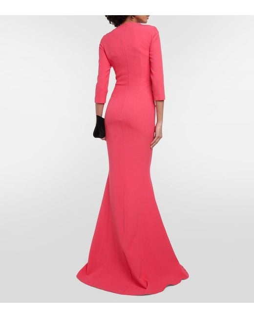 Safiyaa Red Asymmetric Pollina Gown