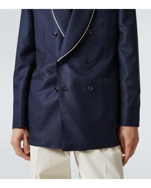 Brunello Cucinelli Smokingjacke Aus Seide in Blue für Herren