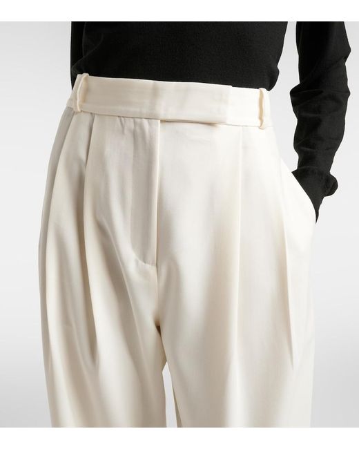 Rohe White Wool-Blend Barrel-Leg Pants