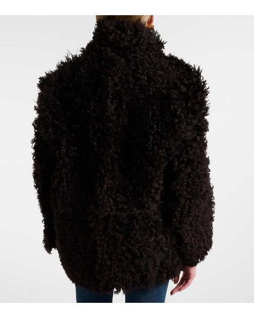 Nour Hammour Black Amara Shearling Coat