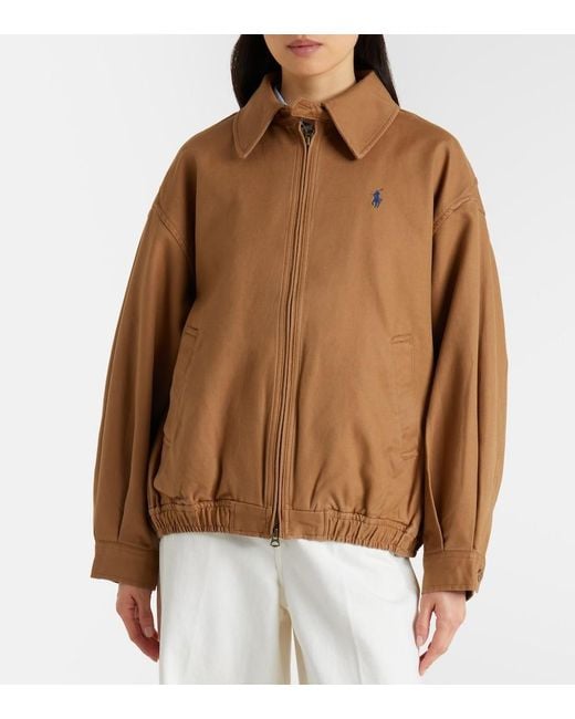 Polo Ralph Lauren Brown Cotton Bomber Jacket